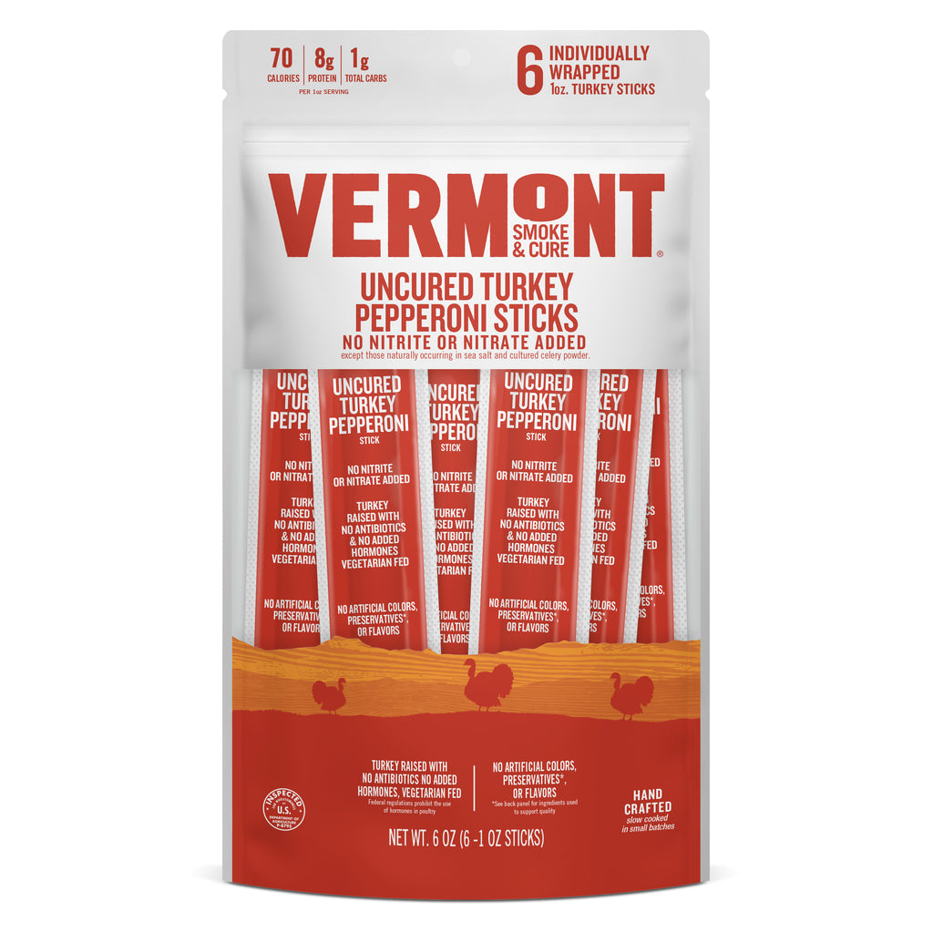 Uncured Turkey Pepperoni Sticks 1oz (24) VT Smoke & Cure