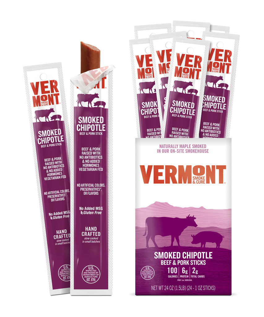 Smoked Chipotle Beef & Pork Sticks 1 oz (24 count) VTsmoke — Vermont
