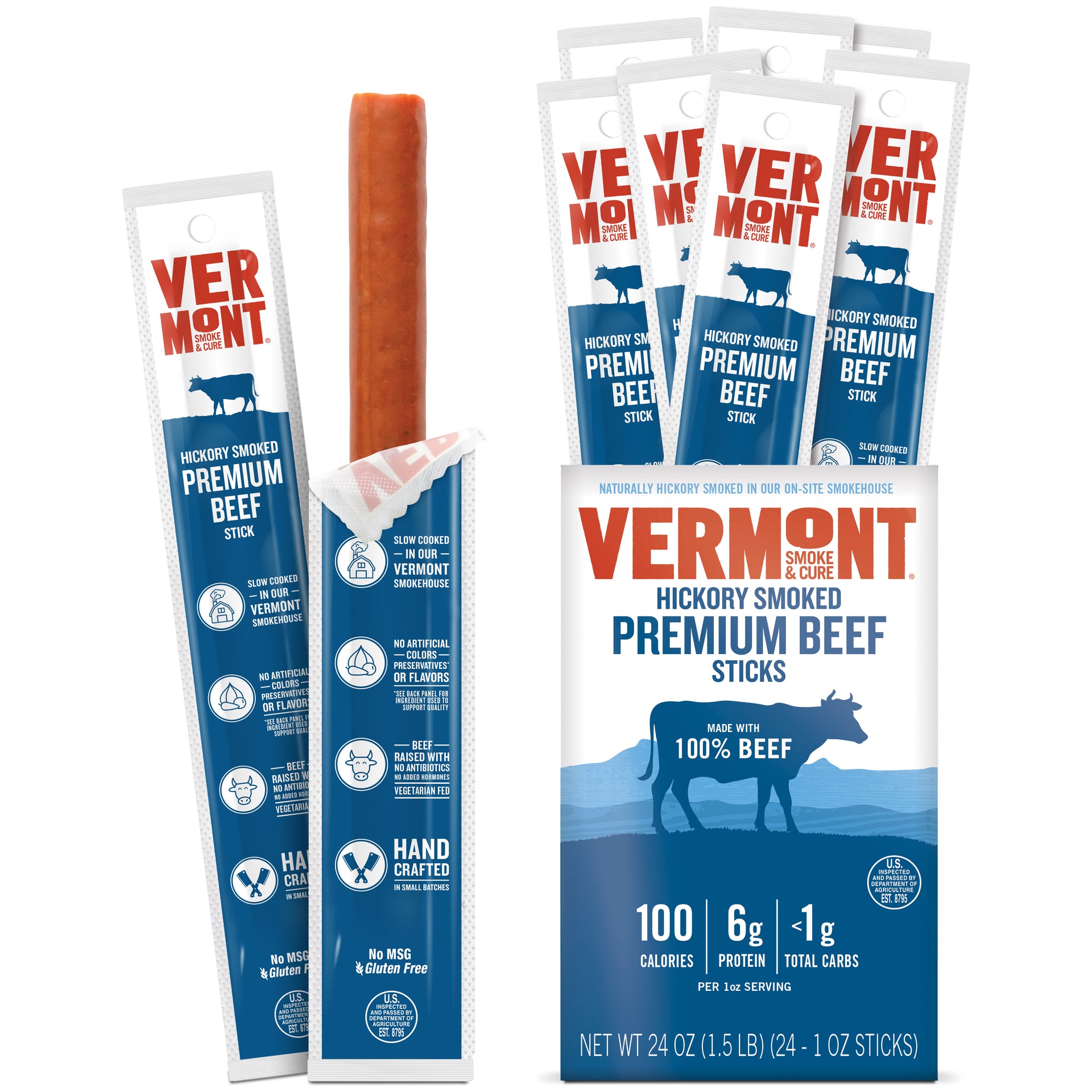 Hickory Smoke Premium Beef Sticks 1 oz (24 count)