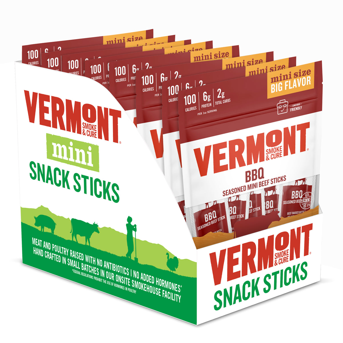 BBQ Beef Mini Meat Snacks - 48 Sticks – Vermont Smoke & Cure