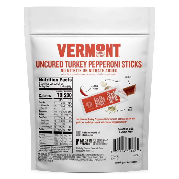 Uncured Turkey Pepperoni Stick Go Packs (3 oz, pack of 8)