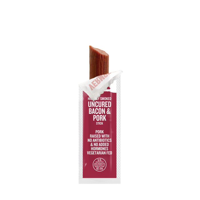 Hickory Smoked Uncured Bacon Pork Mini Sticks (3 oz, pack of 8)
