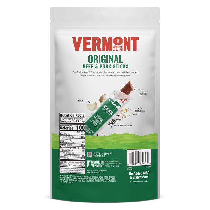 Original Beef & Pork Sticks 1oz, 6ct Pouch