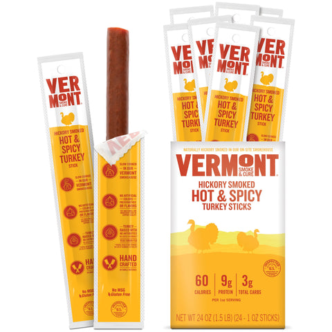 Hickory Smoked Hot & Spicy Turkey Sticks 1oz (24 count)