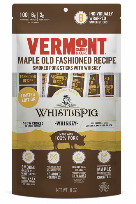 Maple Old Fashioned Recipe Smoked Pork Stick with Whiskey