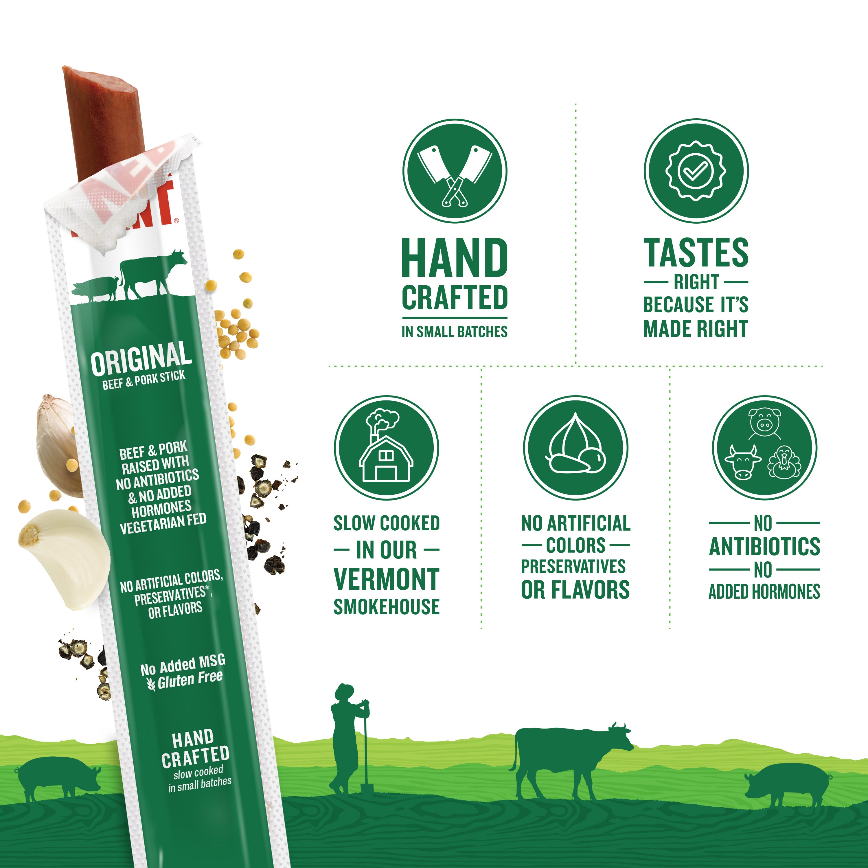 Original Beef & Pork Sticks 1oz (24 count) - VT Smoke & Cure