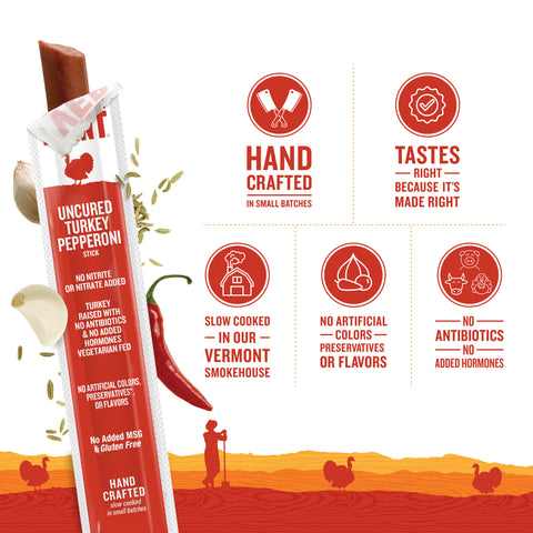 Uncured Turkey Pepperoni Sticks 1oz (6 count)