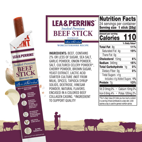 LEA & PERRINS™ Inspired Smoked Premium Beef Sticks, 1oz, (6ct)