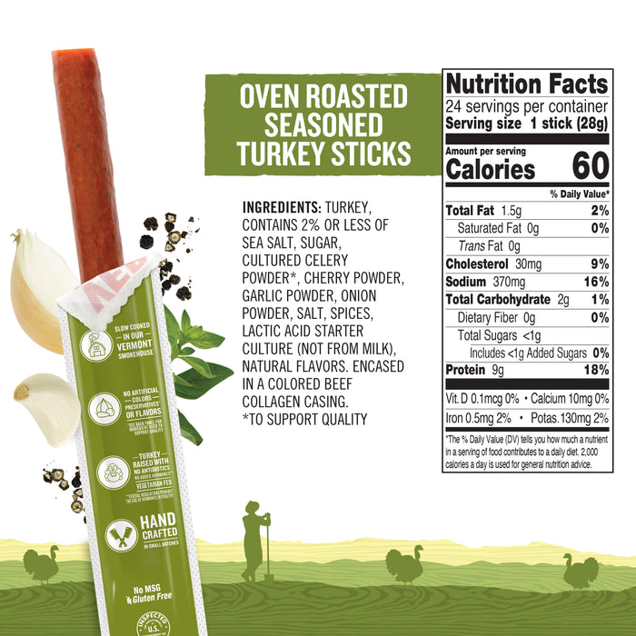 Oven Roasted Seasoned Turkey Sticks 1oz (6 count)